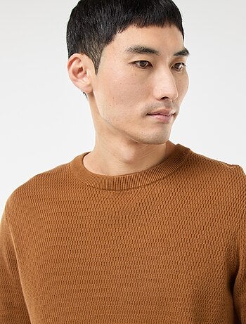 Pull en maille fantaisie à col rond