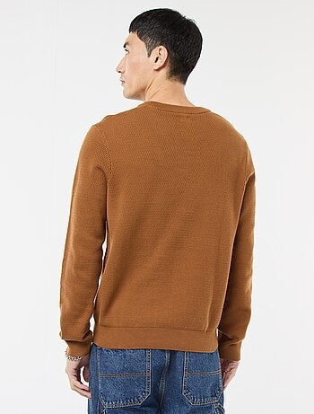 Pull en maille fantaisie à col rond