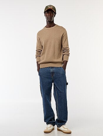 Pull en maille fantaisie à col rond