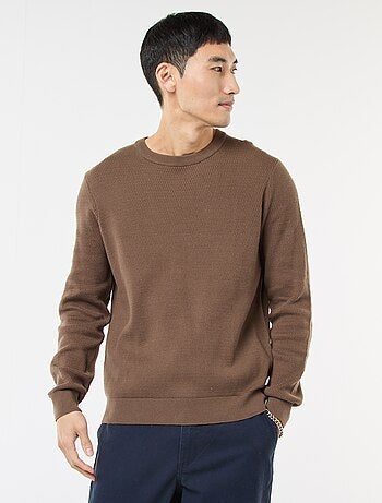 Pull en maille fantaisie à col rond