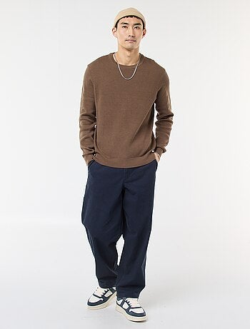 Pull en maille fantaisie à col rond