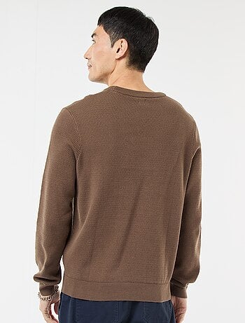Pull en maille fantaisie à col rond