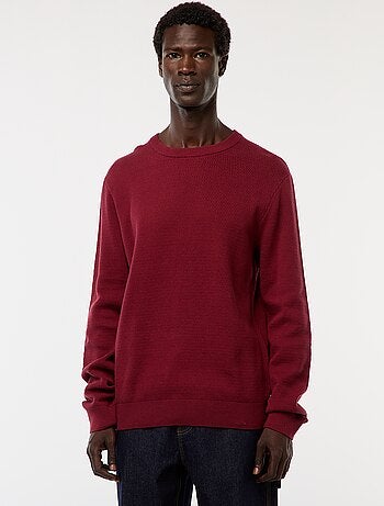 Pull en maille fantaisie à col rond