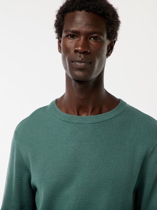 Pull en maille fantaisie à col rond - Kiabi Pull en maille fantaisie à col rond - Kiabi