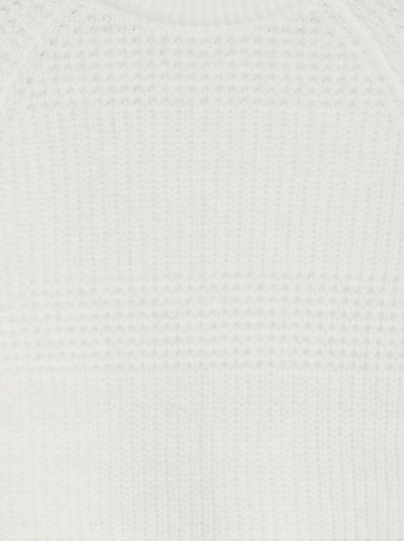 Pull en maille fantaisie Blanc - Kiabi