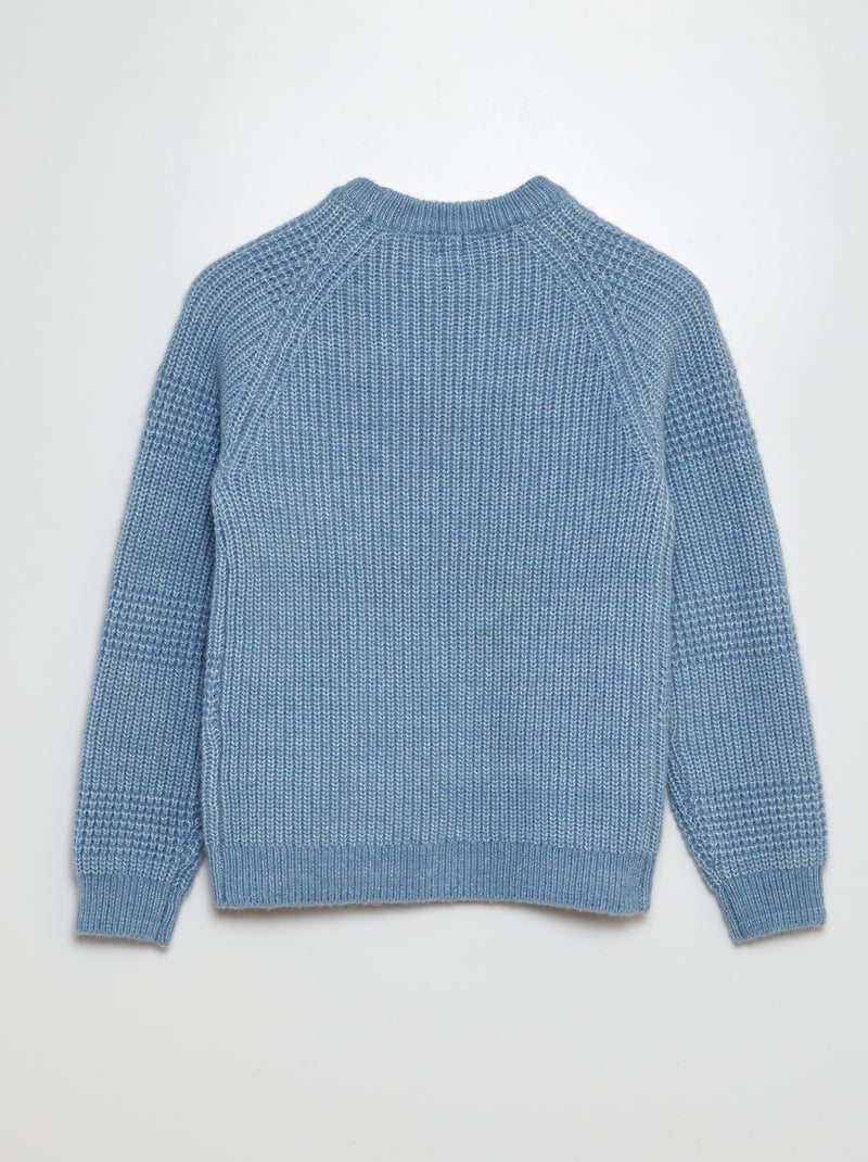 Pull en maille fantaisie Bleu - Kiabi