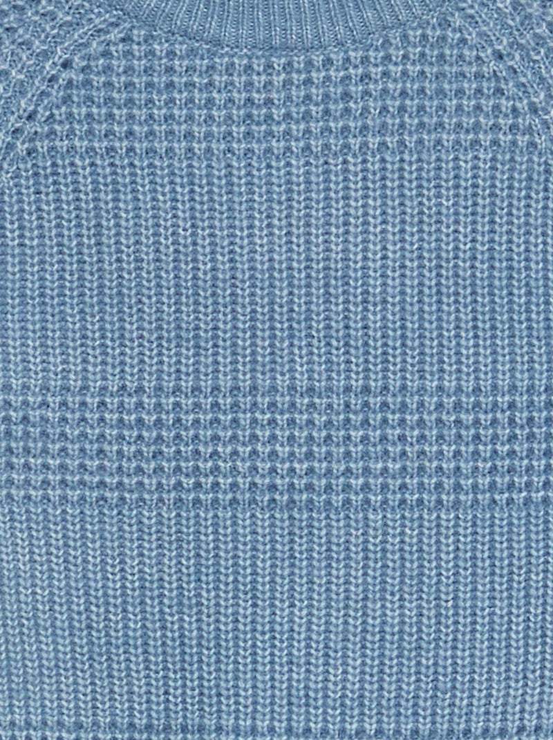 Pull en maille fantaisie Bleu - Kiabi
