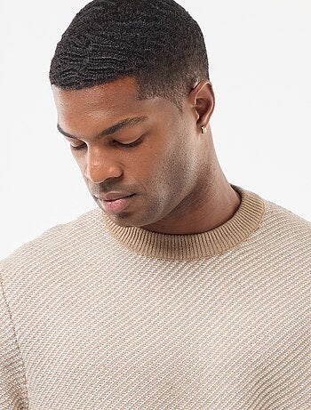 Pull en maille fantaisie col rond