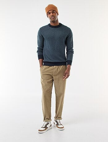 Pull en maille fantaisie col rond