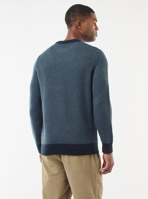 Pull en maille fantaisie col rond - Kiabi