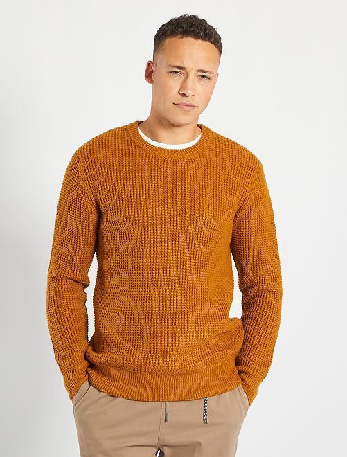 Pull en maille fantaisie                                         ocre 
