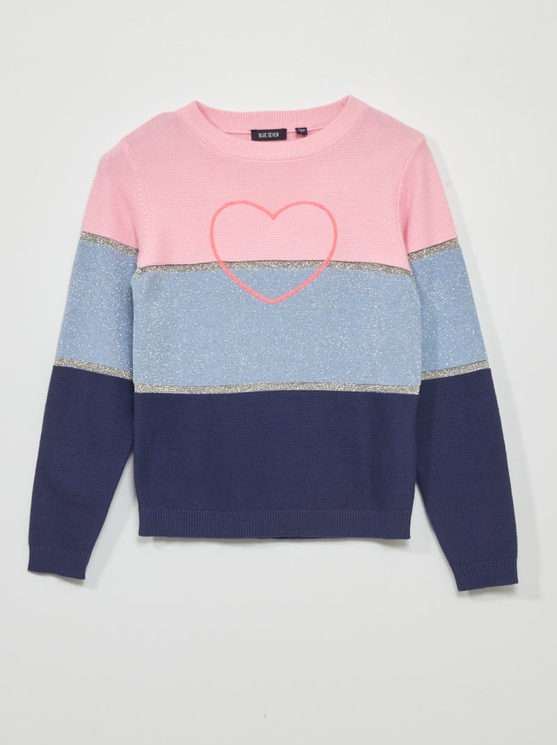 Pull en maille fantaisie Rose - Kiabi