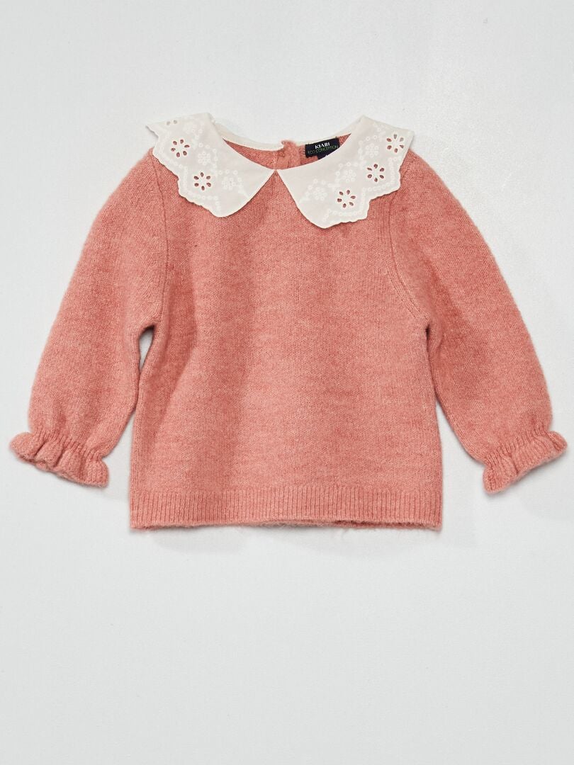 Pull En Maille Fantaisie Rose Kiabi