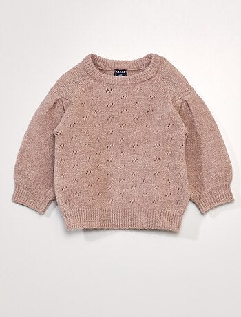 Serge Blanco Pulls Pull col rond en laine bleu dark navy rayé Musa