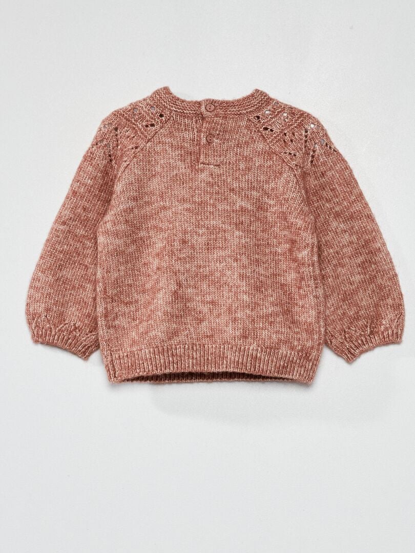 Pull en maille fantaisie Vieux rose - Kiabi