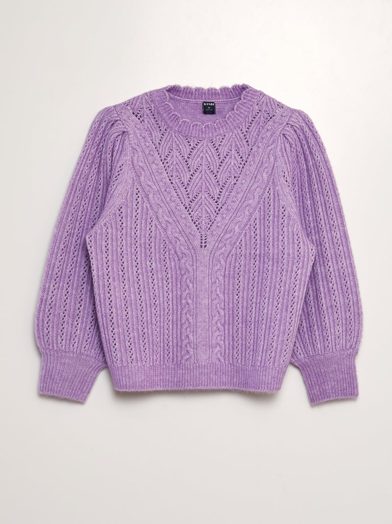 Pull en maille fantaisie Violet - Kiabi