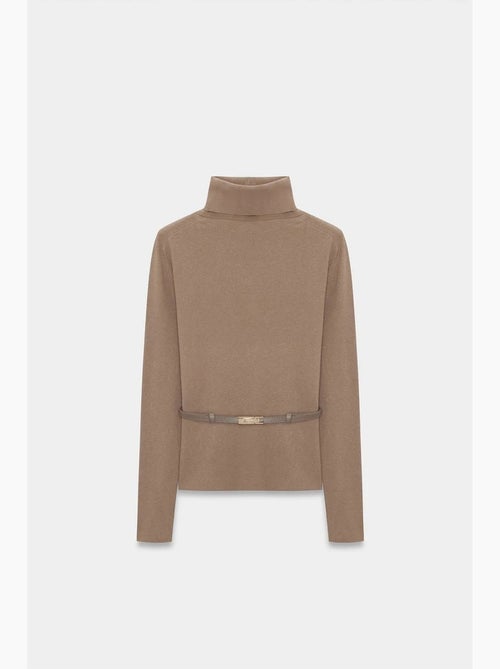 Pull en maille femme à col roulé et ceinture dilvin - Kiabi Pull en maille femme à col roulé et ceinture dilvin - Kiabi