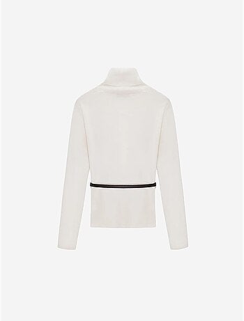 Pull en maille femme à col roulé et ceinture dilvin
