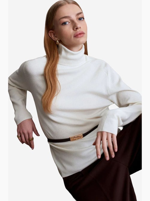 Pull en maille femme à col roulé et ceinture dilvin - Kiabi Pull en maille femme à col roulé et ceinture dilvin - Kiabi
