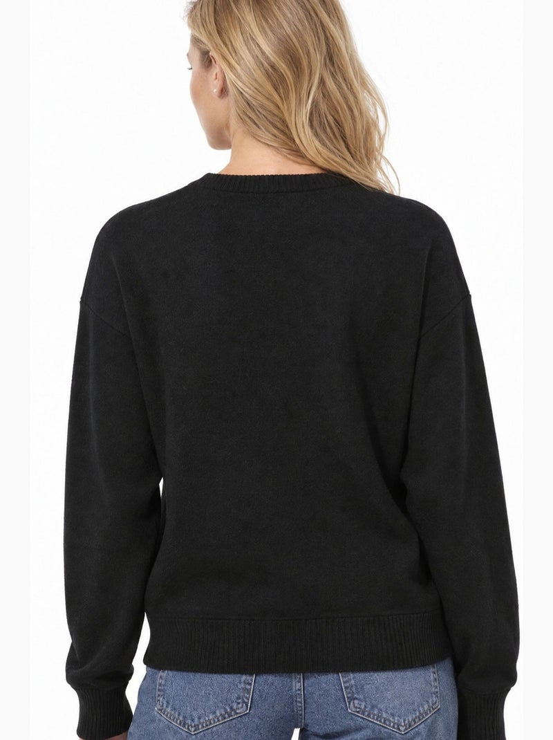 Pull en maille femme busem Noir - Kiabi