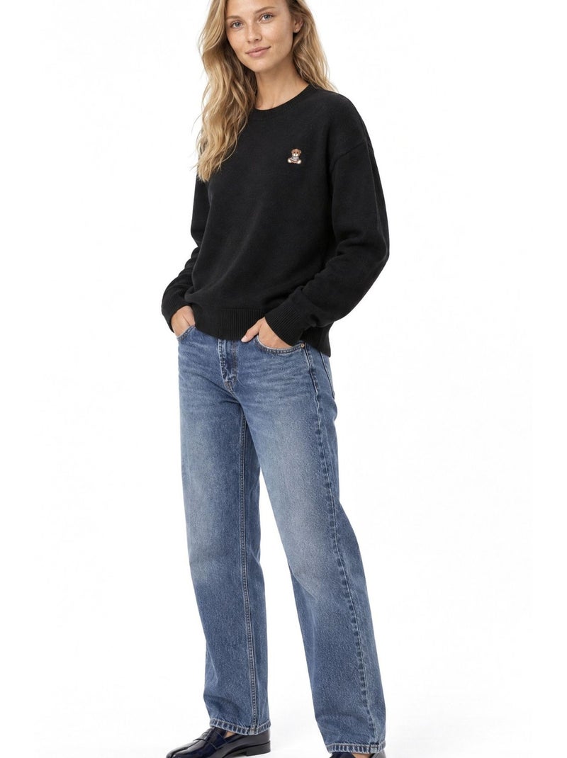 Pull en maille femme busem Noir - Kiabi