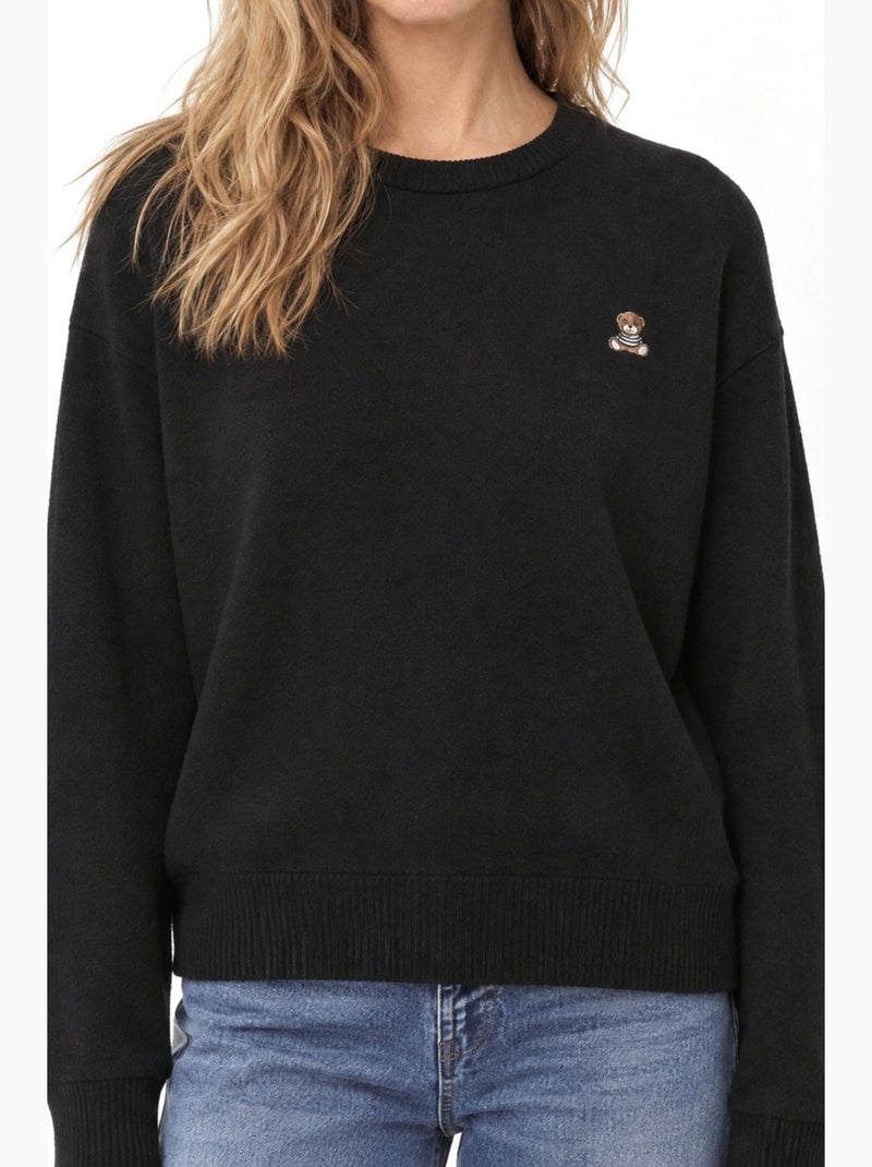 Pull en maille femme busem Noir - Kiabi