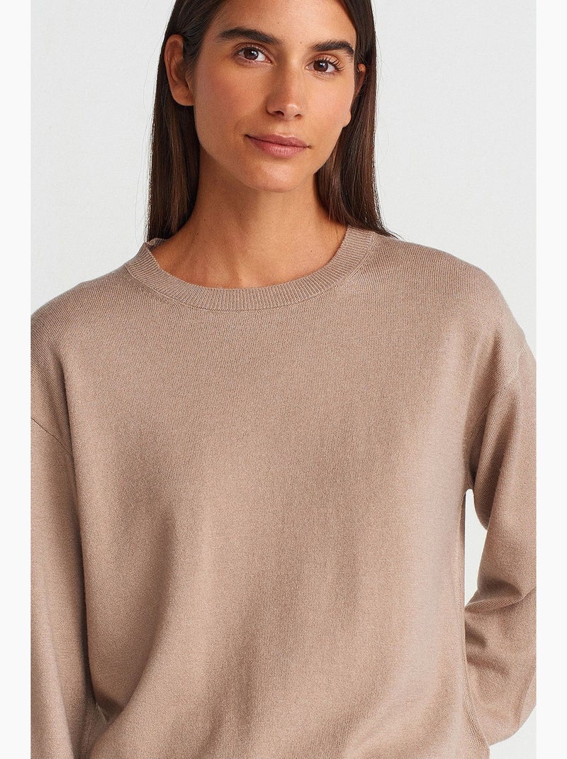 Pull en maille femme dilvin Beige argile - Kiabi