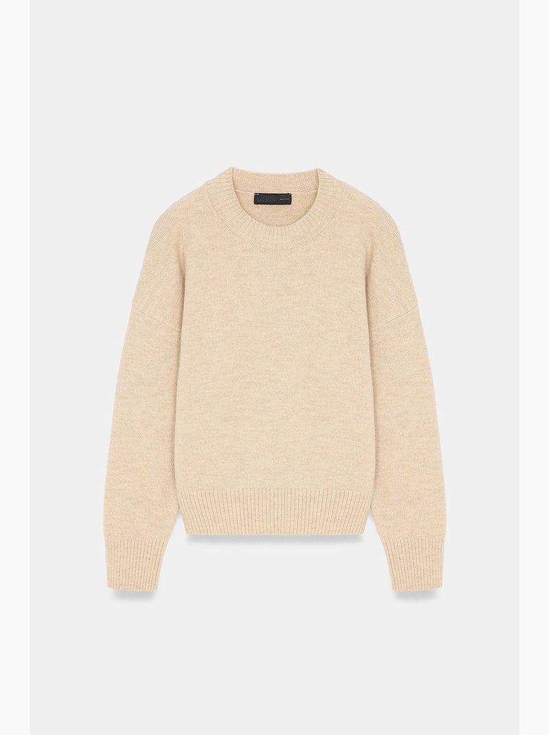 Pull en maille femme dilvin Beige argile - Kiabi