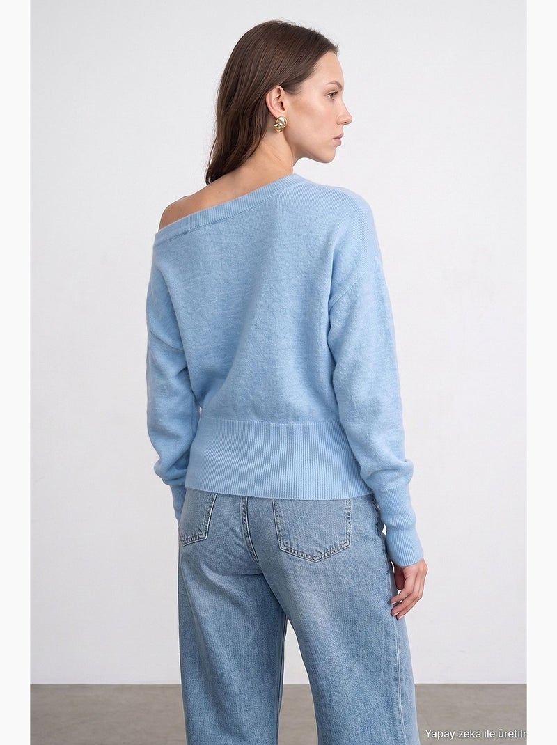 Pull en maille femme dilvin Bleu ciel - Kiabi