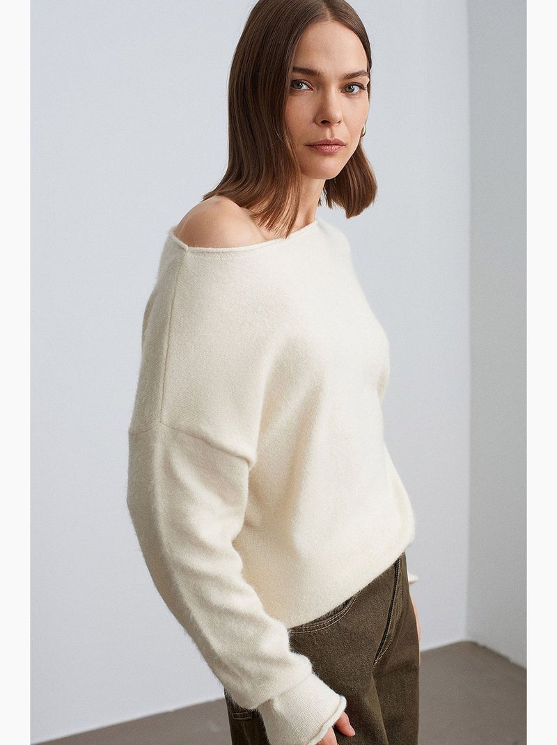 Pull en maille femme dilvin Crème - Kiabi