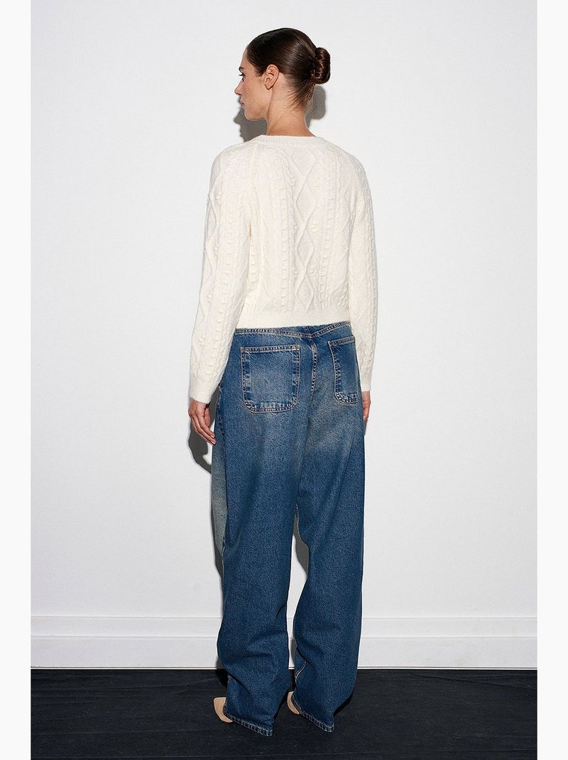 Pull en maille femme dilvin Crème - Kiabi