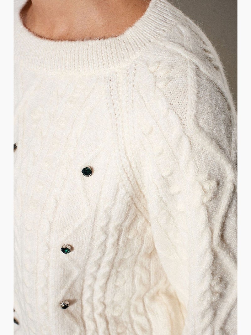 Pull en maille femme dilvin Crème - Kiabi