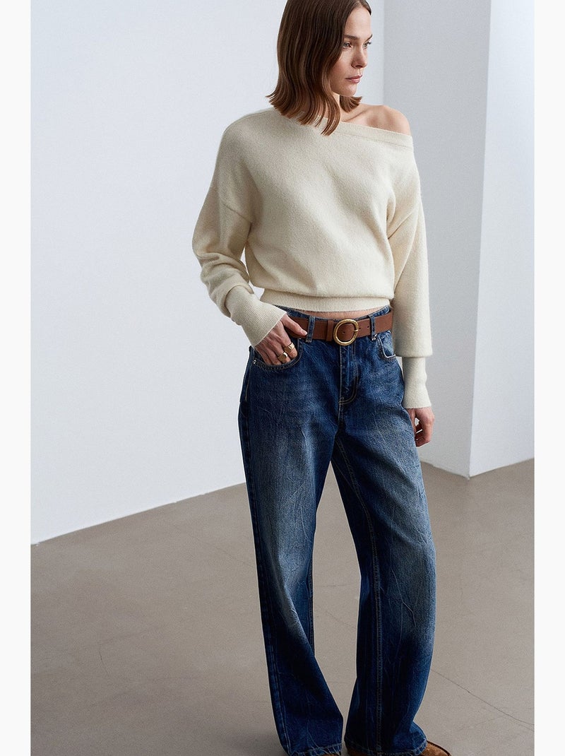Pull en maille femme dilvin Ivoire - Kiabi