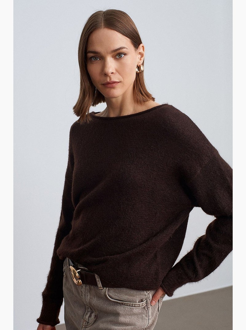 Pull en maille femme dilvin Marron chocolat - Kiabi