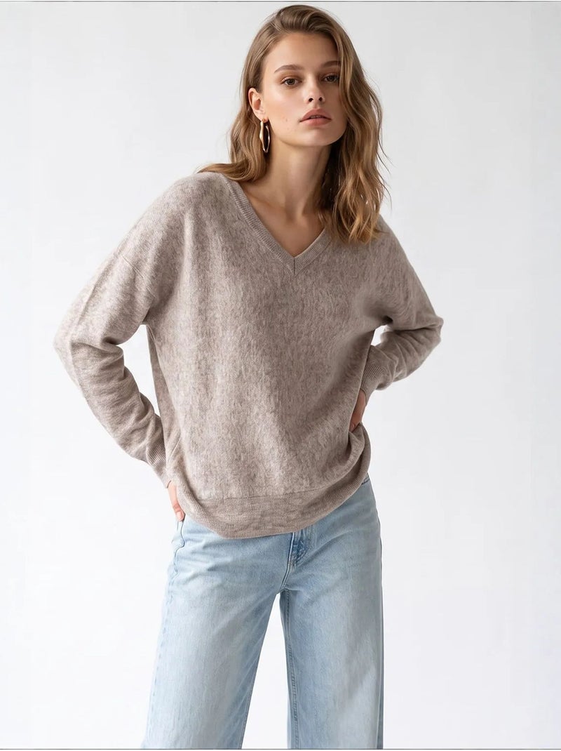 Pull en maille femme mixray Beige argile - Kiabi