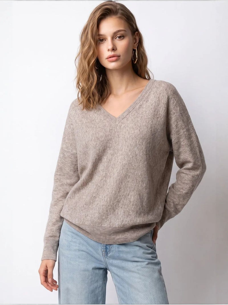 Pull en maille femme mixray Beige argile - Kiabi