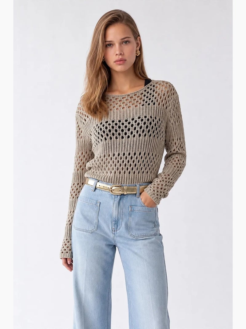 Pull en maille femme mixray Beige naturel - Kiabi