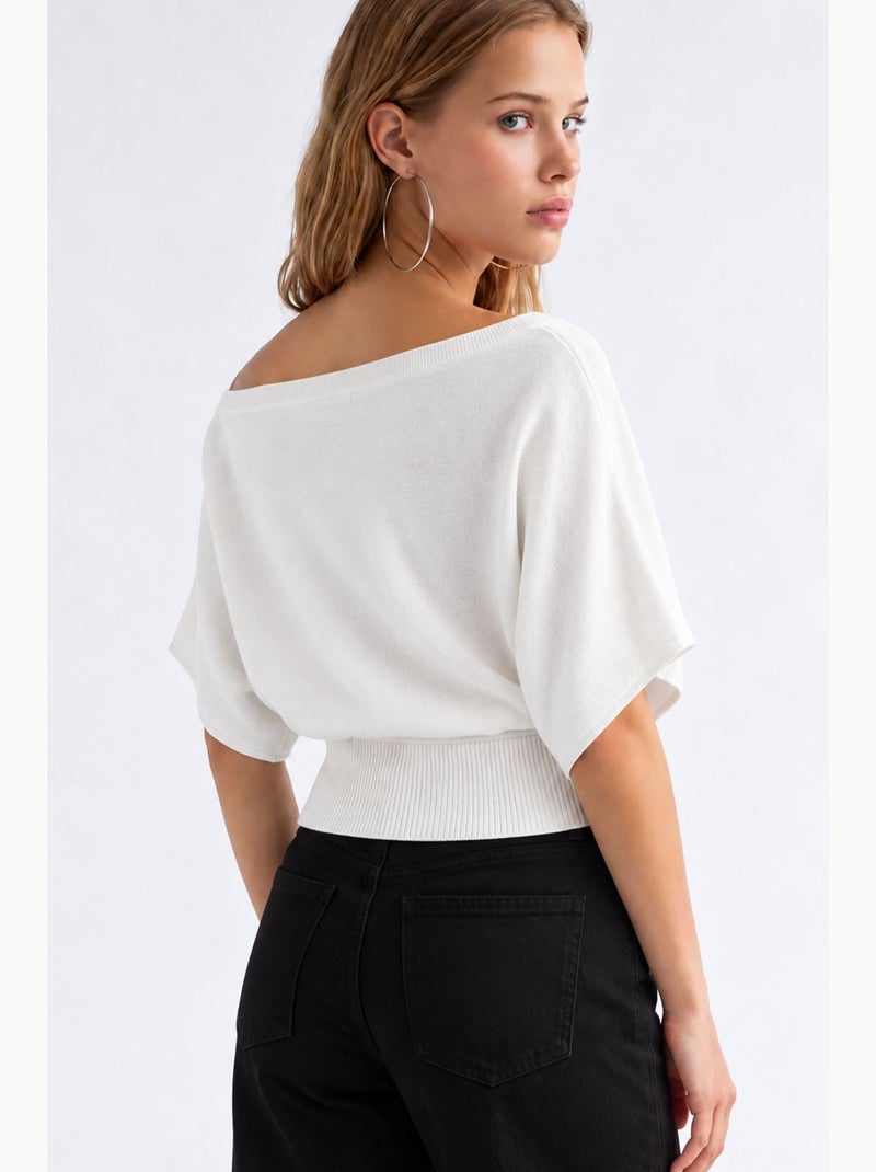 Pull en maille femme mixray Blanc cassé - Kiabi