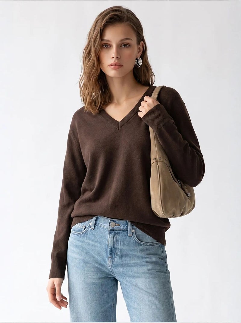 Pull en maille femme mixray Marron chocolat - Kiabi