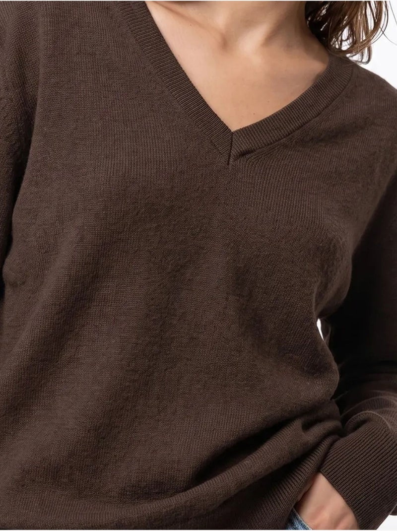 Pull en maille femme mixray Marron chocolat - Kiabi