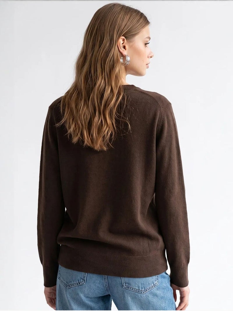 Pull en maille femme mixray Marron chocolat - Kiabi