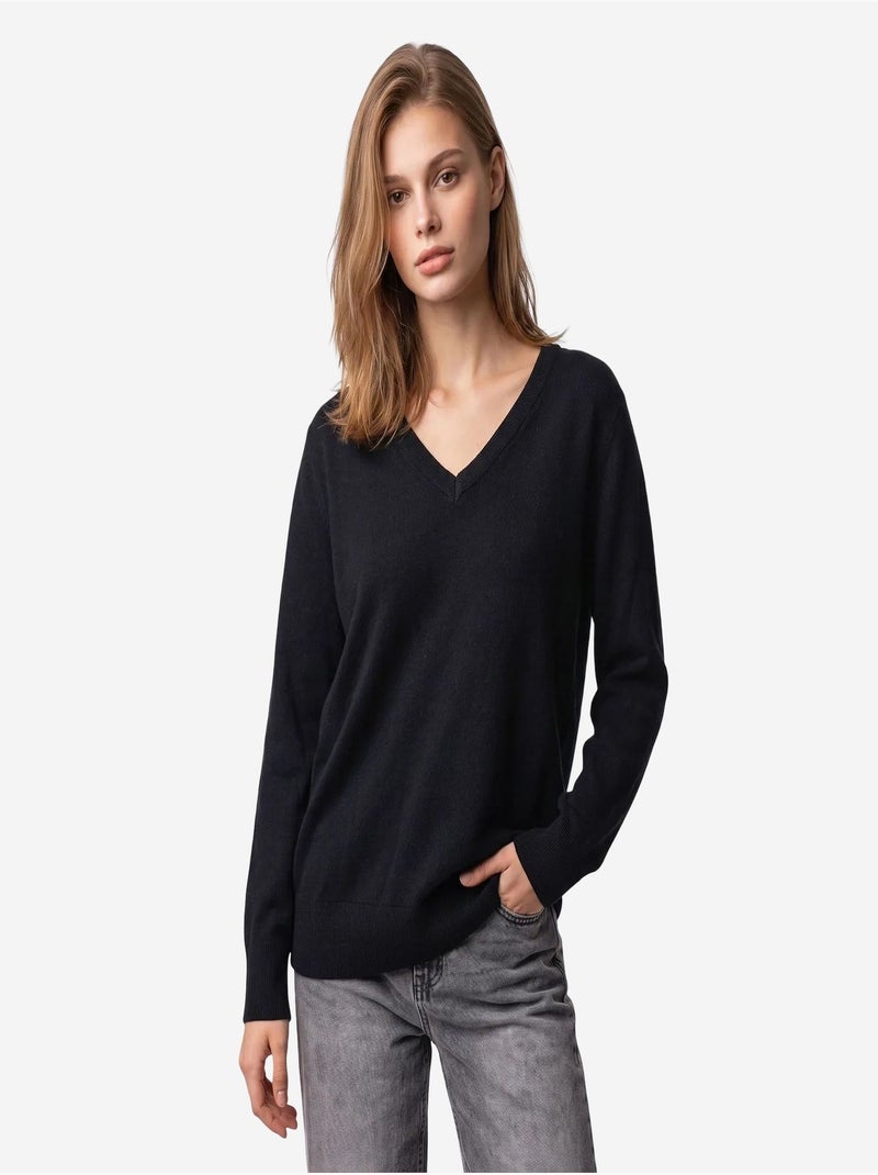 Pull en maille femme mixray Noir - Kiabi