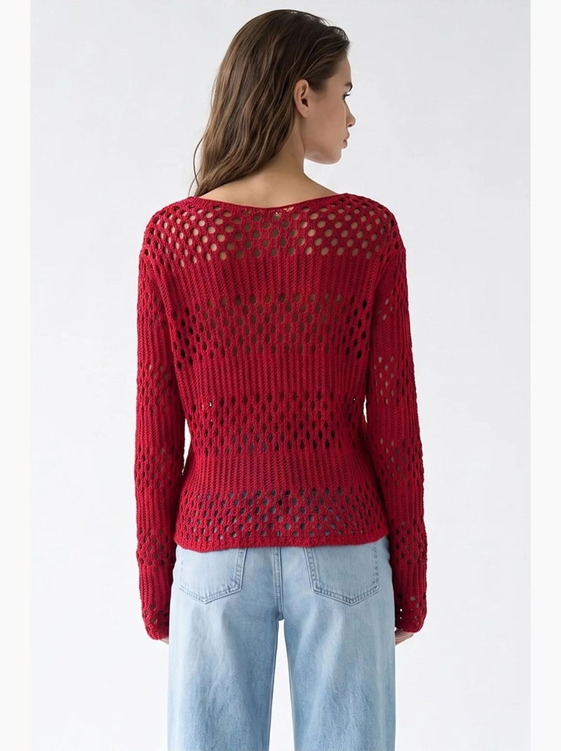 Pull en maille femme mixray Rouge bordeaux - Kiabi