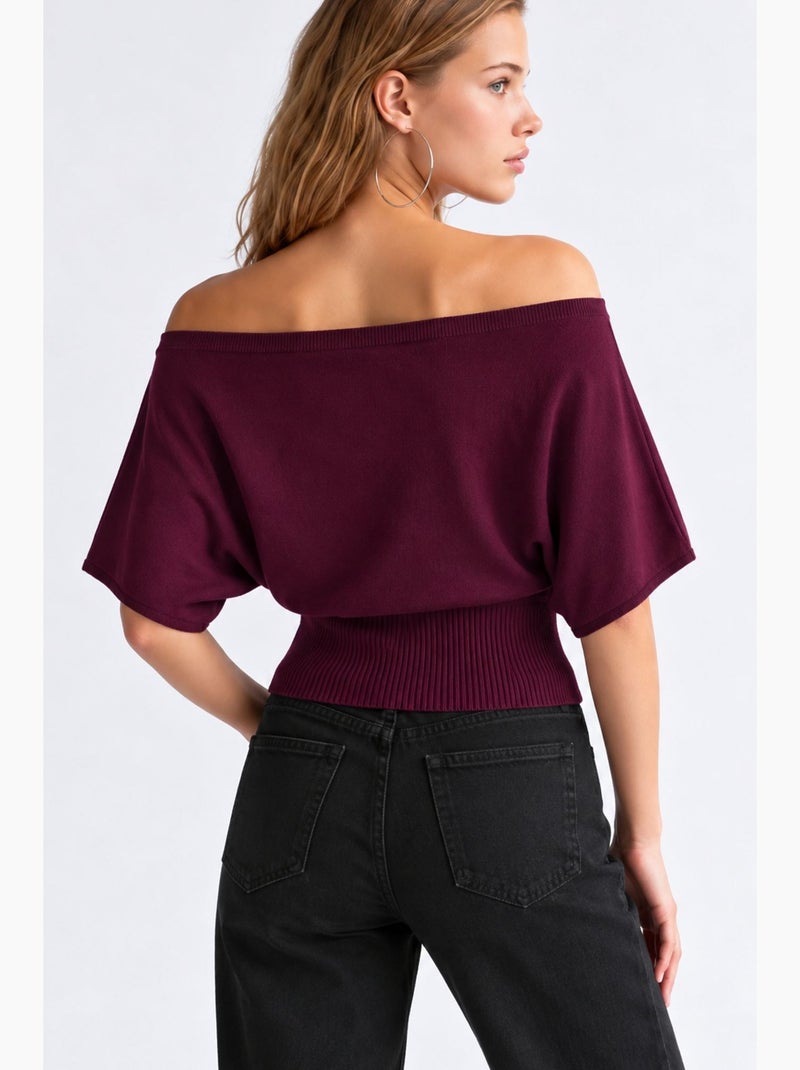 Pull en maille femme mixray Rouge bordeaux - Kiabi