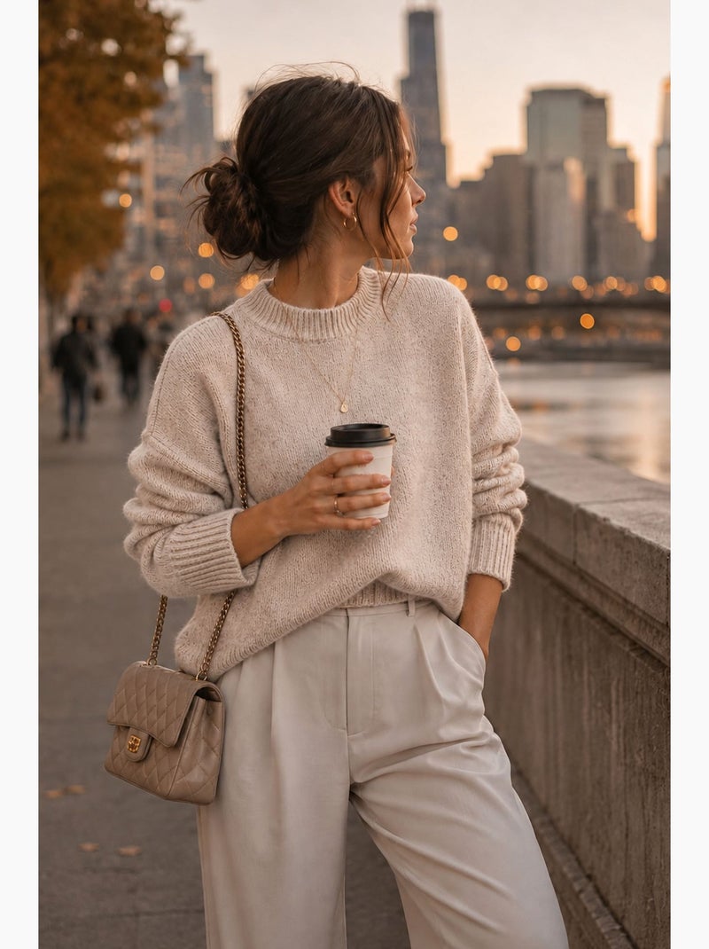 Pull en maille femme mixray Sable - Kiabi