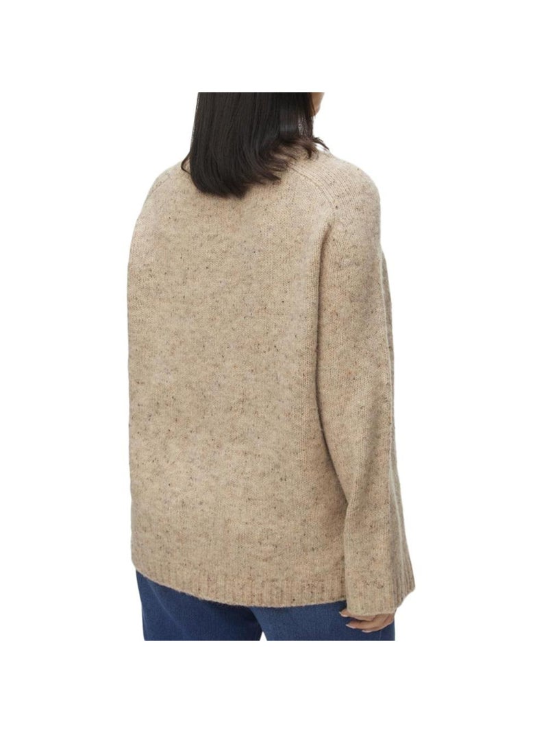 Pull en Maille Femme Vero Moda Curve Beige - Kiabi