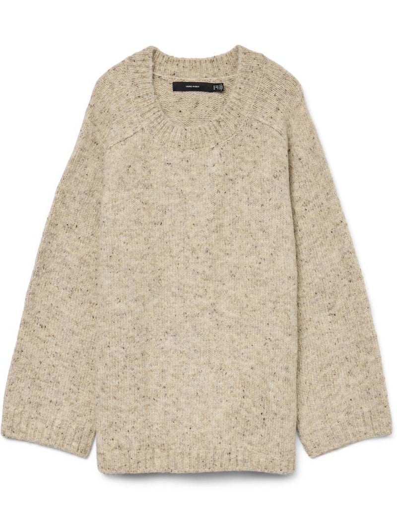 Pull en Maille Femme Vero Moda Curve Beige - Kiabi