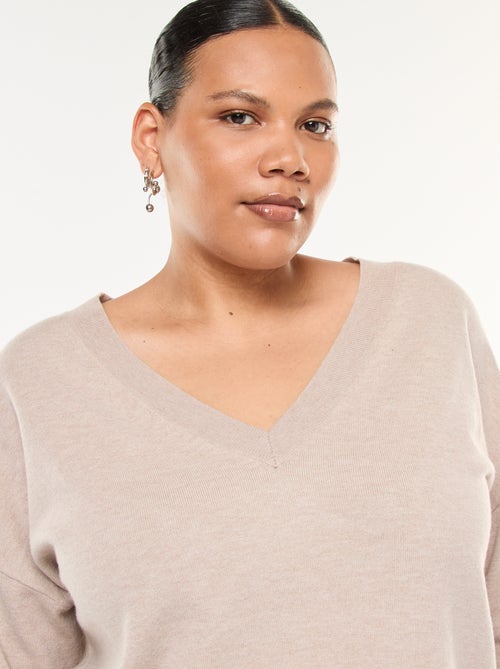 Pull en maille fine avec col V - Kiabi Pull en maille fine avec col V - Kiabi