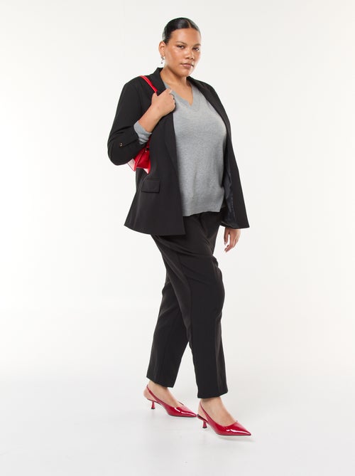 Pull en maille fine avec col V - Kiabi