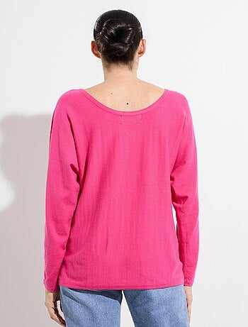 Pull en maille fine avec col v large - afibel